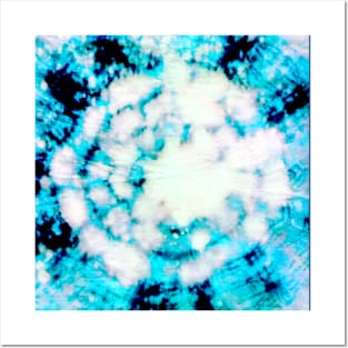 Neon blue bright swirl tie dye Posters and Art